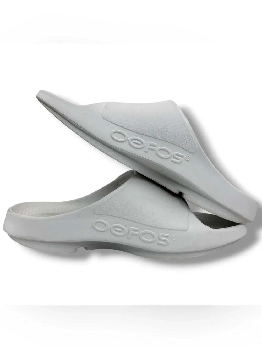 OOFOS OOahh Sport Flex Recovery Sandals Men’s 10 Women’s 12 Adjustable White
